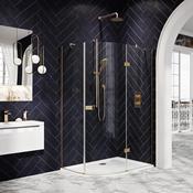 Beau Hinged Offset Quadrant Brushed Brass 900 image