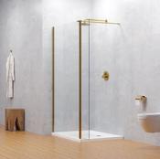 Trojan Wetroom Panel Brushed Brass 1000mm image