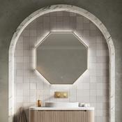 Thrive Octagonal Mirror Brushed Brass 800 x 800