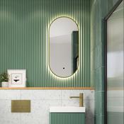 Bailey Slim LED Mirror Brushed Brass 400 x 800 image