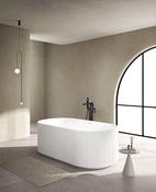 Flauto Matte White Freestanding Fluted Bath inc. white waste 1700 x 800 image