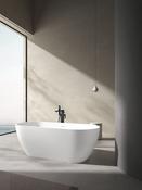 Amalfi Gloss White Freestanding Bath inc. white waste - 1650 x 700 image