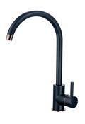 Merthyr Single Lever Kitchen Tap - Black &amp; Rose Gold image
