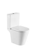 Ferrara Rimless Comfort Height, 595 Short Projection D Shape Pan, Cistern, Seat &amp; Fittings - Open Back image