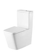 Milan Rimless Close Coupled Square Closed Back Pan, Cistern, Seat &amp; Fixings image