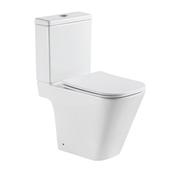 Milan Rimless Close Coupled Square Open Back Pan, Seat &amp; Cistern image
