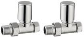 Round Straight Rad Valves - Chrome image