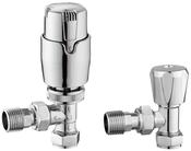 Angle TRV Rad Valves Twin Pack - Chrome