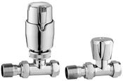 Straight TRV Rad Valves Twin Pack - Chrome image