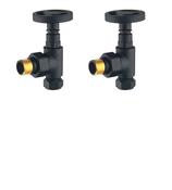 Maesteg  Industrial Angled Rad Valves - Black image