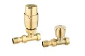Straight TRV Rad Valves - Brushed Brass image