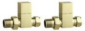 Cubic Straight Rad Valve - Brushed Brass image