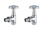 Maesteg Industrial Angled Rad Valves - Chrome image