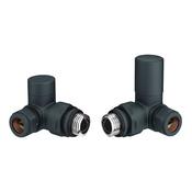 Corner Towel Rail Radiator Valves - Anthracite image