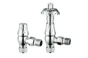 Builth Metal Head Angle TRV Valves - Chrome image