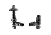 Builth Metal Head Angle TRV Valves - Black Nickel image