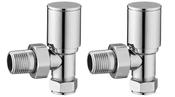 Round Angle Rad Valves - Chrome image