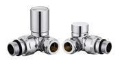 Corner Towel Rail Radiator Valves - Chrome image