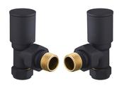 Modern Round Angle Towel Rail Valves - Anthracite image