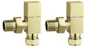 Cubic Angled Rad Valve - Brushed Brass image