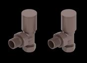 Modern Angle Towel Rail Valves - Brushed Bronze image