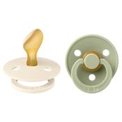 Colour Anatomical Latex Soother 2pk - Ivory/Sage image