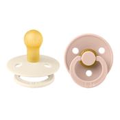 Colour Round Latex Soother 2pk - Ivory/Blush