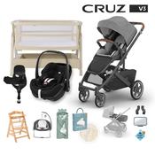 Cruz V3 &amp; Infant Cover, Maxi Cosi Pebble 360 Pro² &amp; Familyfix 360 Pro Base Newborn Bundle