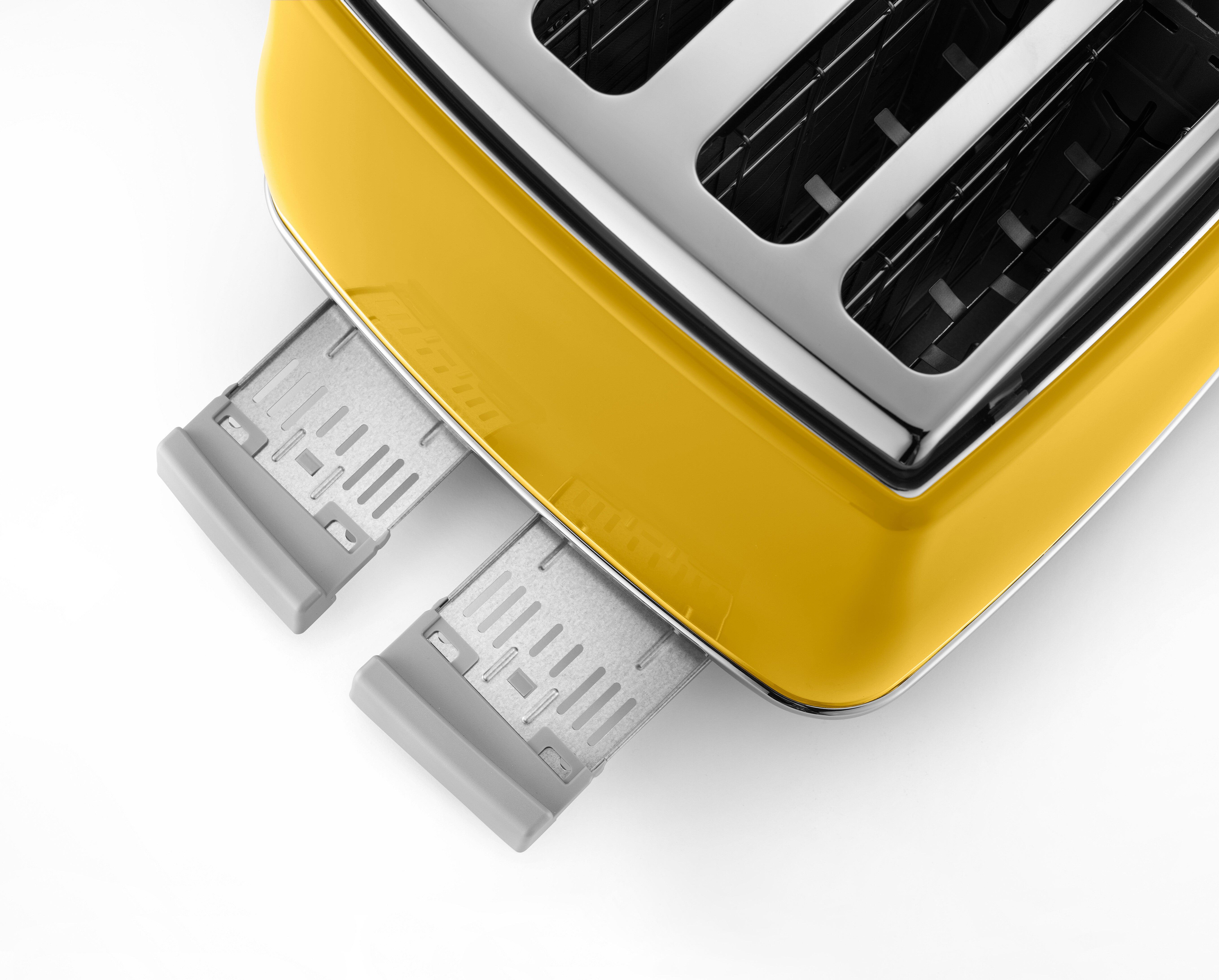DeLonghi Icona Capitals 4 Slice Toaster Yellow 1800W Toast Colour Buttons