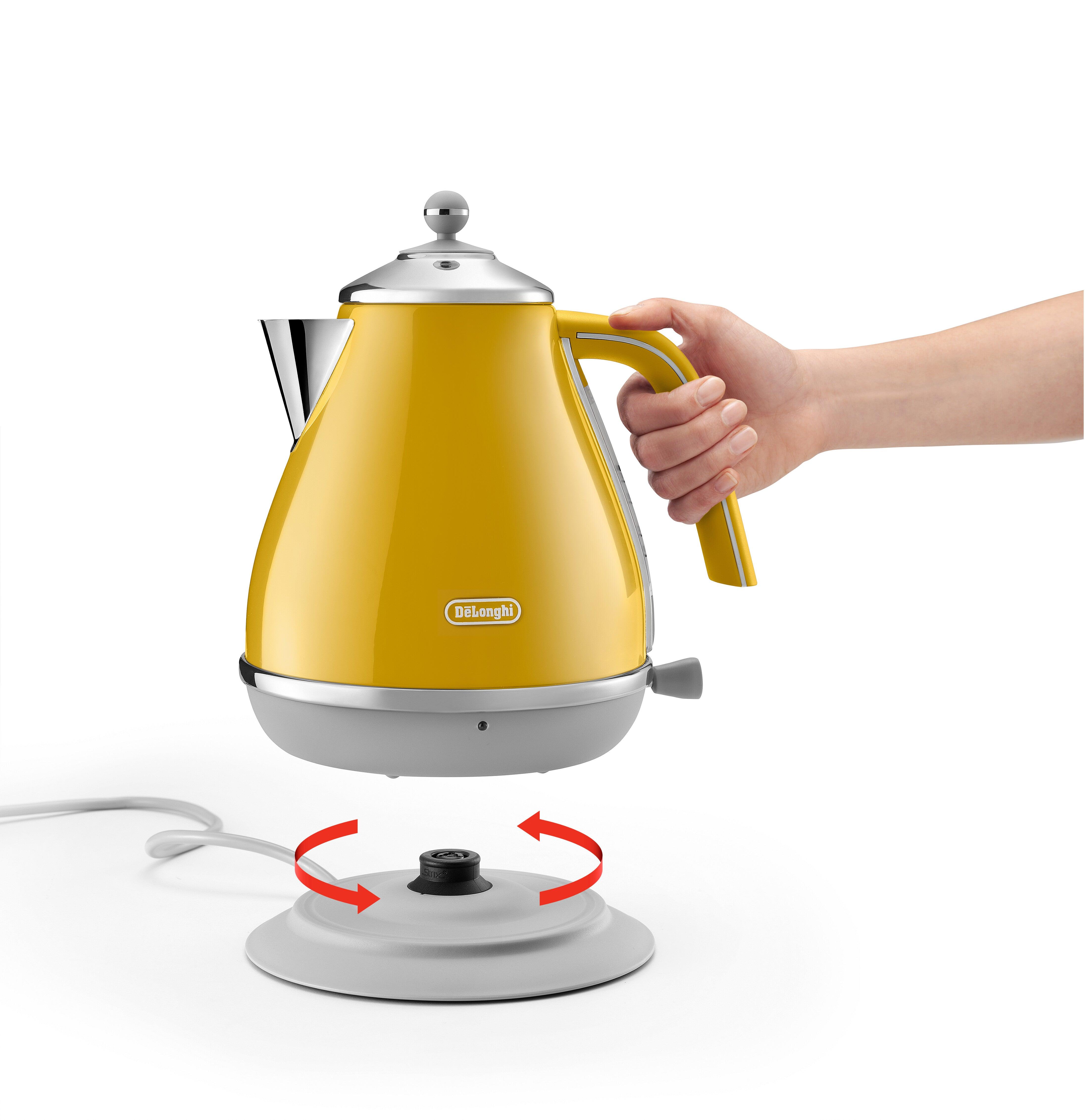 De'Longhi Icona Capitals Kettle Yellow 1.7 Litres 360-degree base Stainless steel