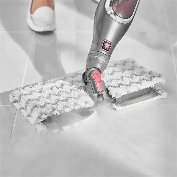 Shark Klik n' Flip Steam Mop S6003, Steam Blast, Dirt Grip Pads, Bordeaux/Steel Grey