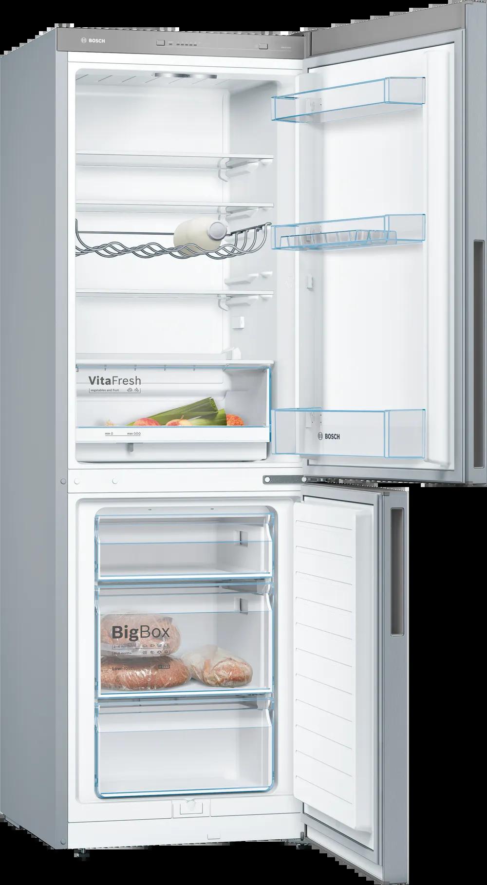 Bosch Serie 4 Freestanding Fridge Freezer Stainless steel