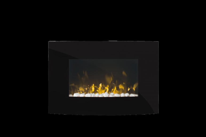 Dimplex Artesia Black Glass Wall Fire with Remote Control and Multi-coloured Optiflame effect