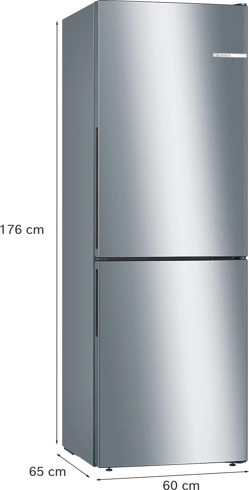 Bosch Serie 4 Freestanding Fridge Freezer Stainless steel