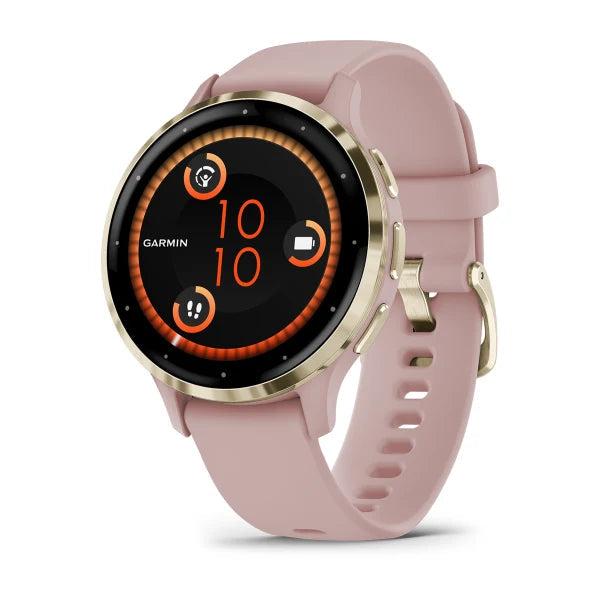 Garmin Venu 3S Smartwatch Soft Gold Rose AMOLED Display Heart Rate GPS Music Control Up to 10 days Battery Life