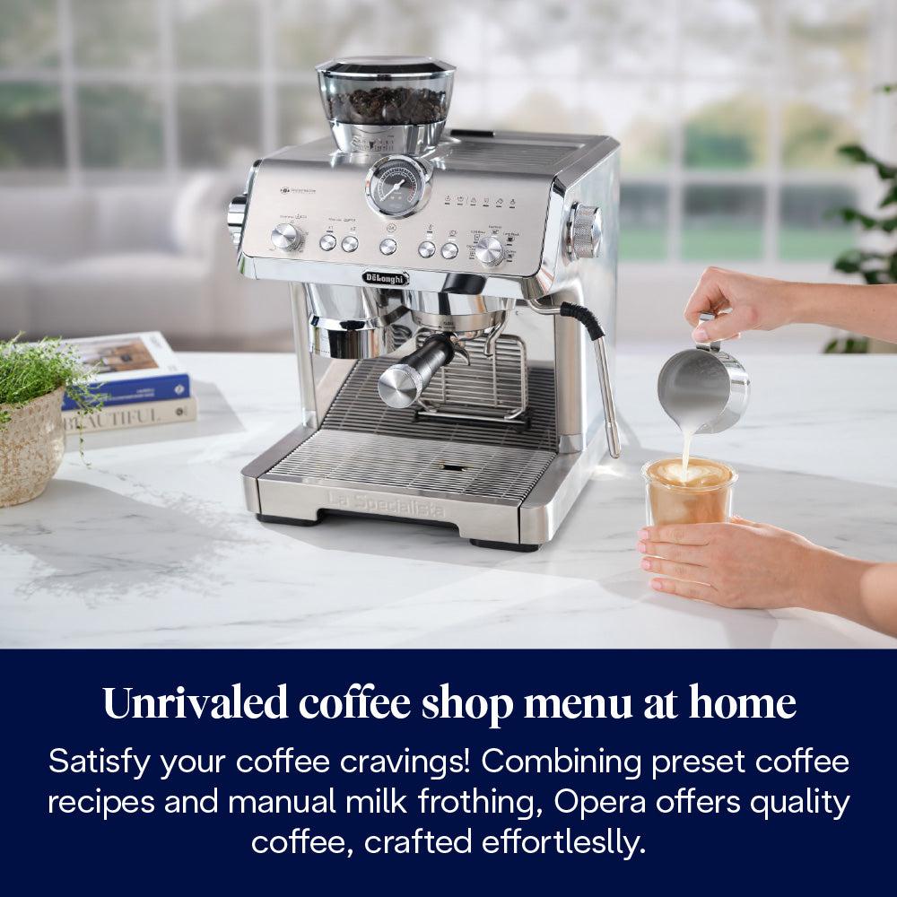 Delonghi La Specialista Opera Bean to Cup Coffee Machine with HomeCafe Kit - Stainless Steel, Espresso, Grinder, Steam Wand