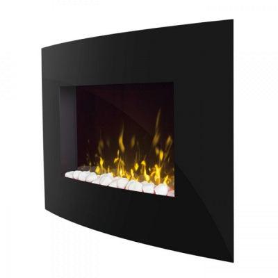 Dimplex Artesia Black Glass Wall Fire with Remote Control and Multi-coloured Optiflame effect