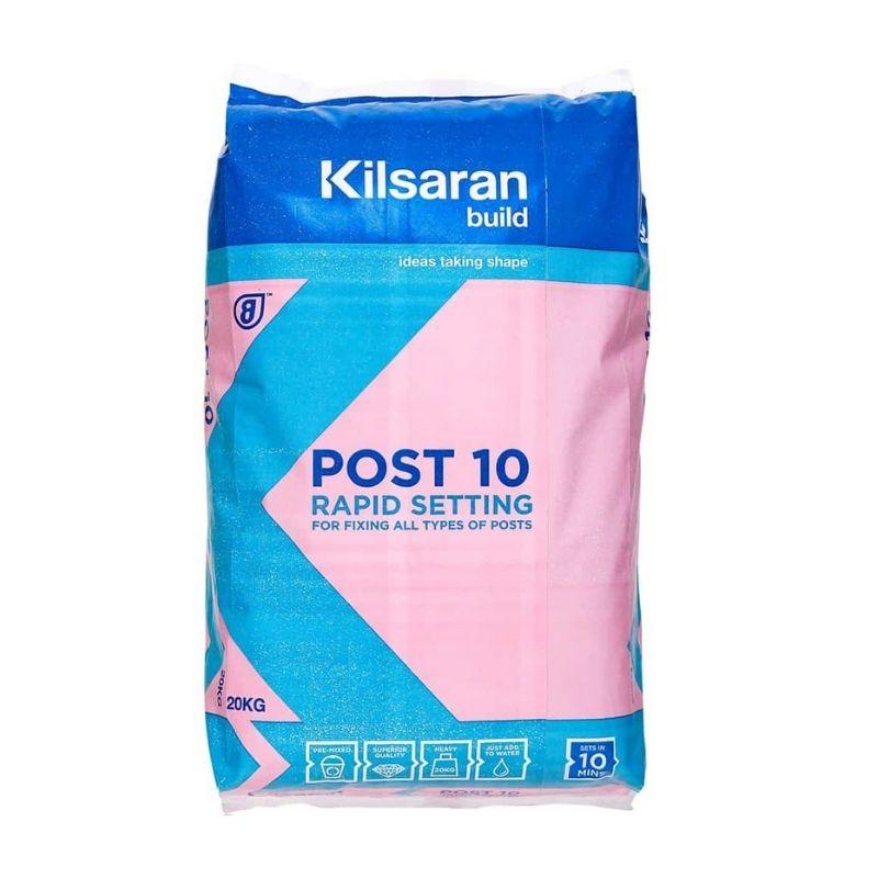 Kilsaran Post 10 Concrete Mix 20kg - Rapid Setting, Sets in 10 Minutes, For Fixing All Types of Posts
