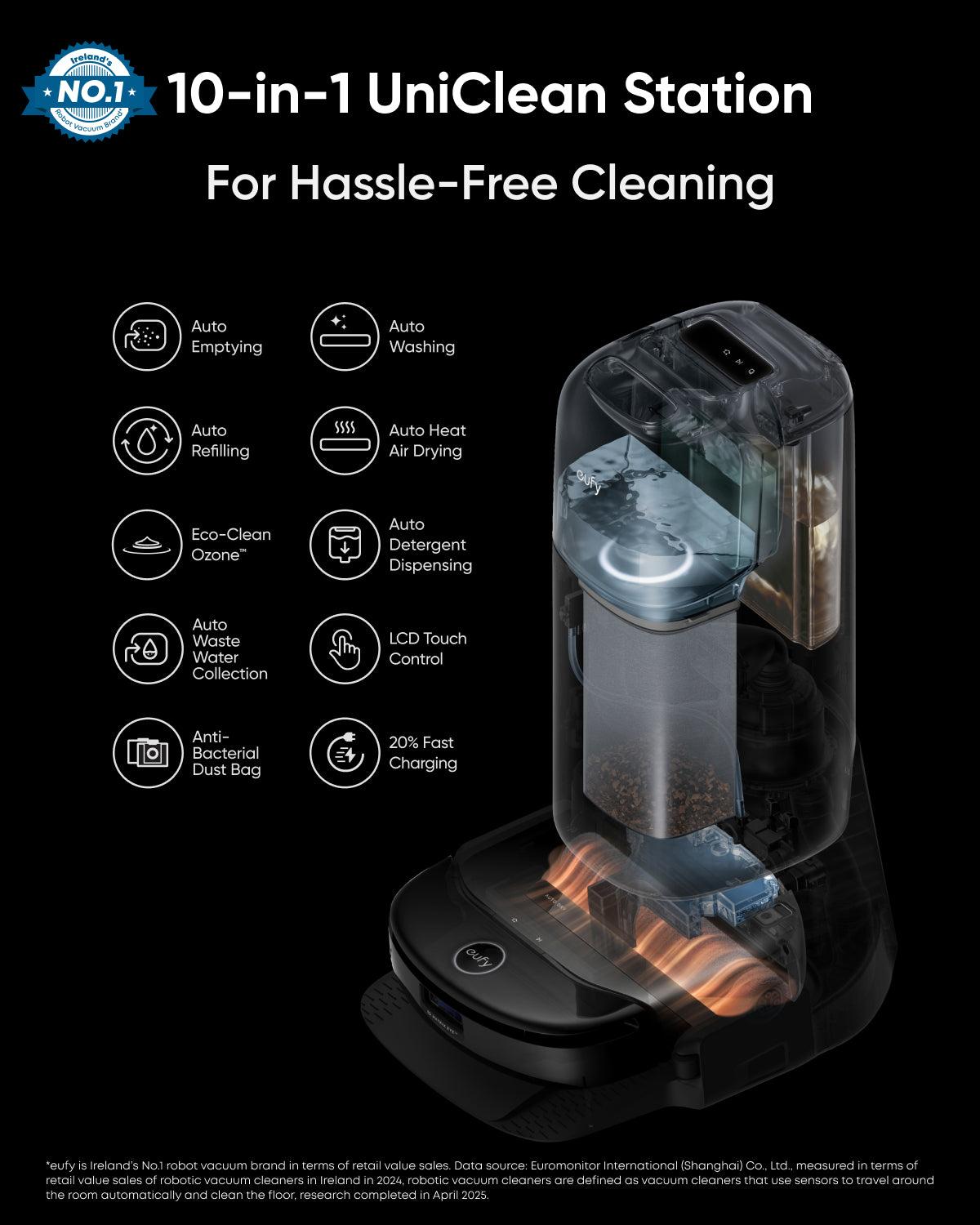 Eufy Omni S1 Pro Robot Vacuum & Mopping with 8,000 Pa Suction, UniClean Station, Edge Cleaning, Fast Charge
