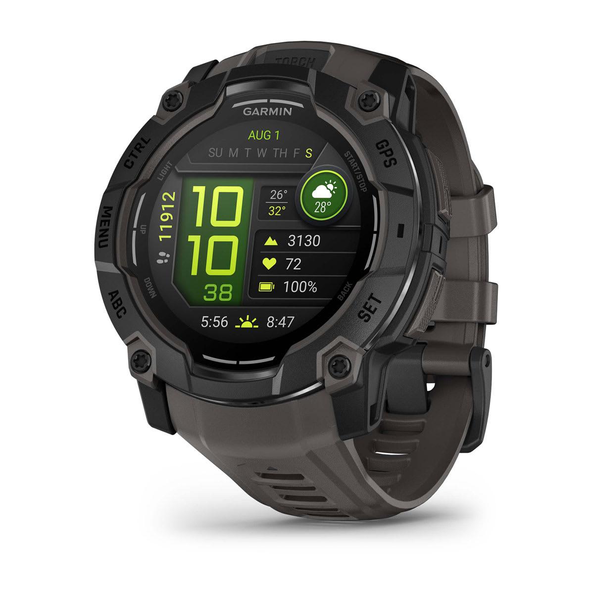 Garmin Instinct – 50 mm, AMOLED Black with Charcoal Band in Mayo