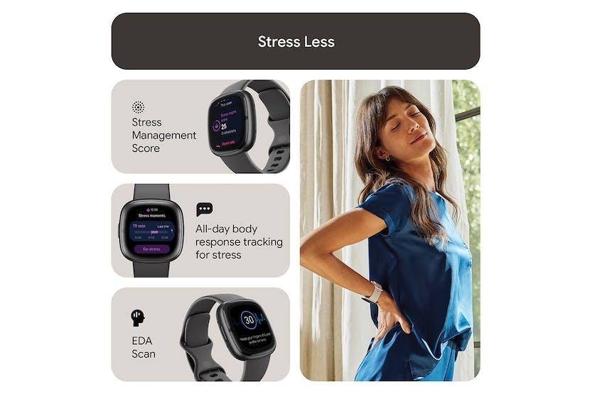 Fitbit Sense 2 Smartwatch Shadow Grey & Graphite | Stress, Sleep & GPS Tracking | Health & Fitness