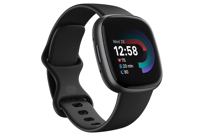 Fitbit Versa 4 Smartwatch Black & Graphite, Heart Rate Tracking, GPS, 6+ Day Battery, Black Watch, Black Band, Touchscreen
