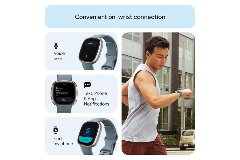 Fitbit Versa 4 Smartwatch Waterfall Blue, Heart Rate Tracking, GPS, Notifications, Touchscreen