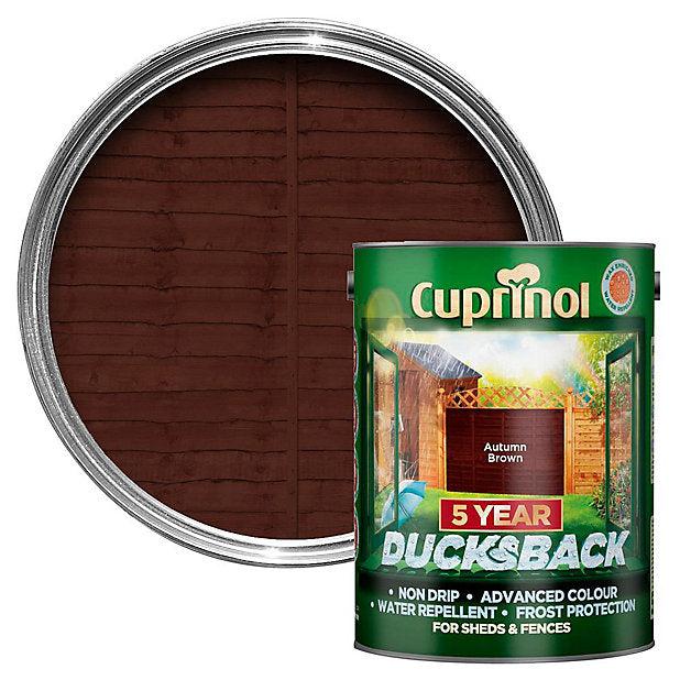 Cuprinol Ducksback Autumn Brown Paint for Sheds & Fences - 5 Year Protection, Water Repellent, Non Drip