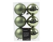Shatterproof Christmas Baubles 8cm – Box of 6 Rosemary Green image