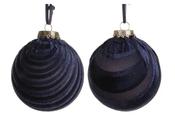 Velvet Bauble – Night Blue 8cm (2 Assorted Designs) image