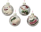 Farm Animals Glass Christmas Bauble 8cm – Assorted Design image