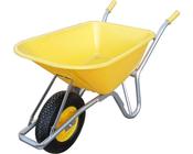 100L Yellow Heavy Duty Wheelbarrow Pumped Black Wheel - Assembled image