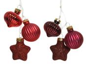 Glass Figure Hanging Decoration – Set of 3 Christmas Red/colour SOLD INDIVIDUAL BUNCH