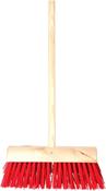 13" Red Yard Brush C/W Handle No Clamp